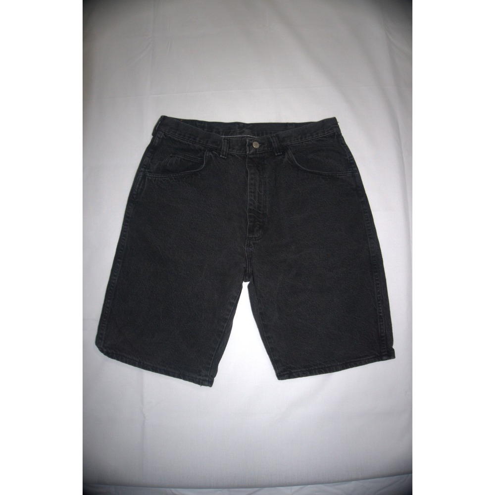 Wrangler 34 Black Denim Shorts Made In USA Vintage